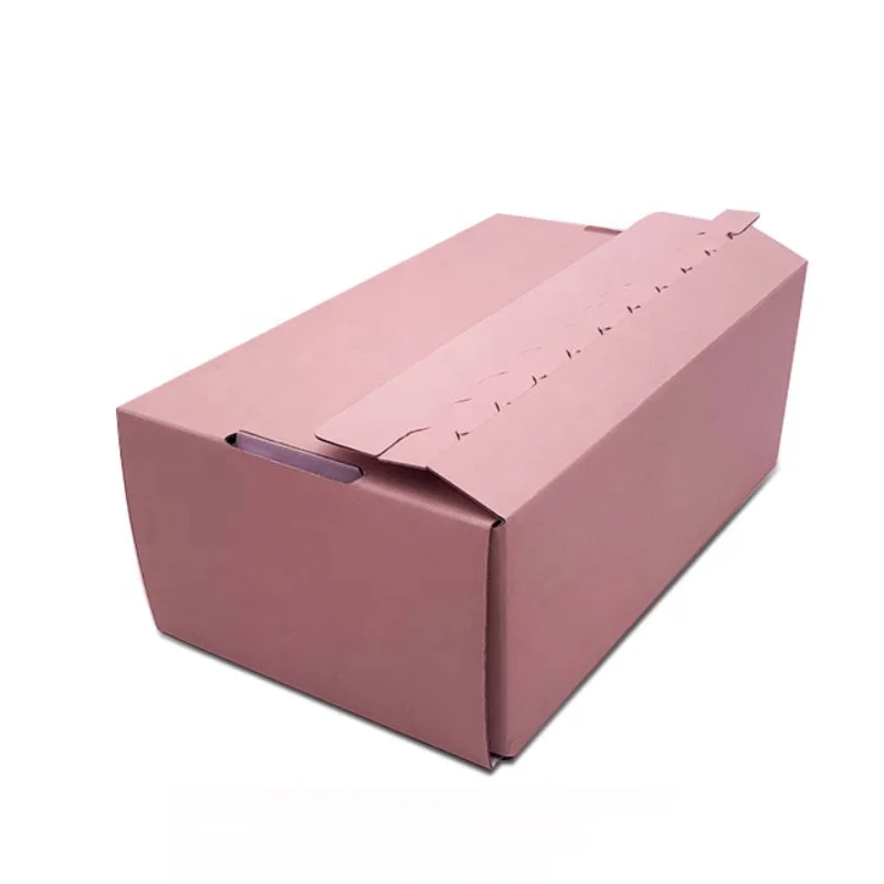 Hot Sale Shipping Box Pink Corrugated Mailer Box Of Pink Packaging Box With Zipper