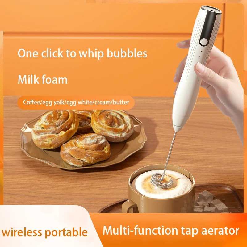 Milk Foam Maker Coffee Foam Maker Home Electric Milk Foam Maker Mixer Handheld Whisk Beater Wireless Beater