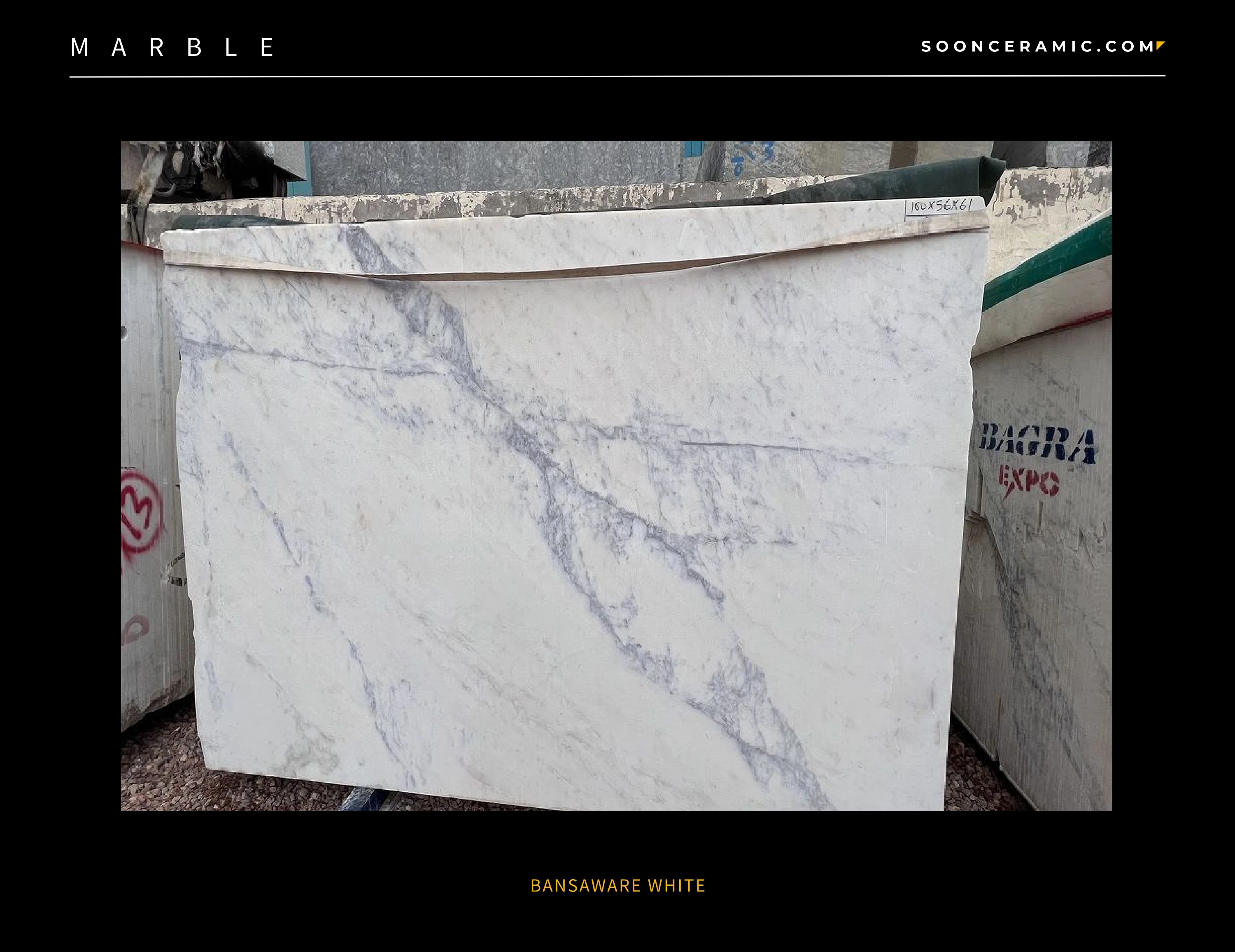 Wholesale Factory Supply Bansaware White Marble Slab for Interior Wall and Floor Decoration from India