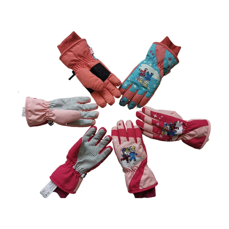 gloves & mittens ski genuine leather snowboard waterproof winter kids ski mittens leather thinsulate warm ski mittens