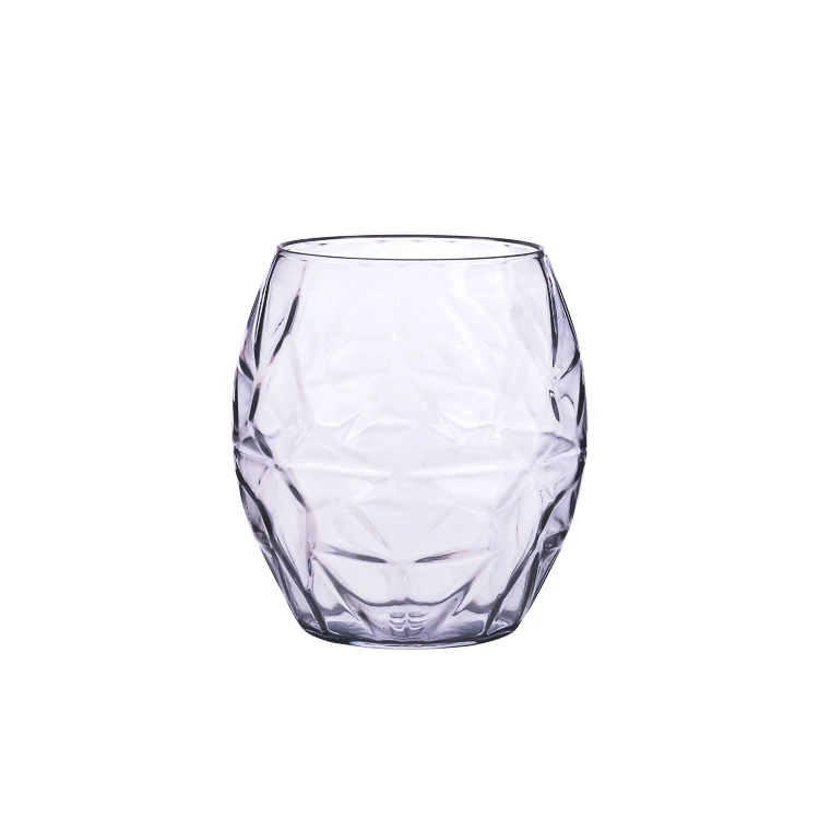 16oz Diamond unbreakable plastic shot stemless wine glass shatterproof plastic tumbler