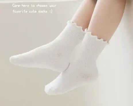 Hot-selling Fashion Sweet Plain Black White Grey Custom Cotton Crew Kids Socks Wholesale