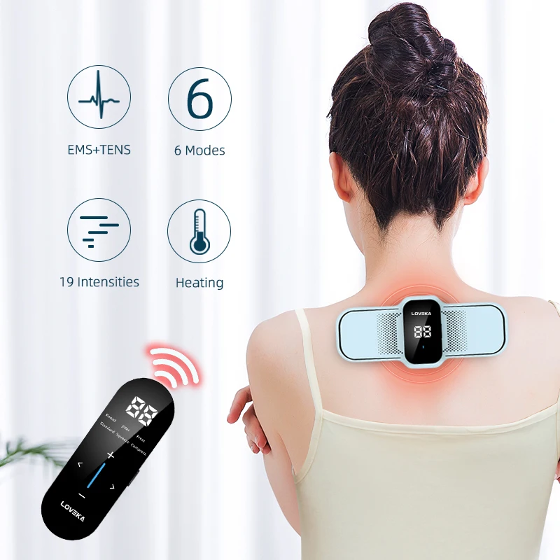 EMS Muscle Strength Heating Wearable System Wireless Heated Unit Muscle Stimulator Combination for Pain Relief, Arthritis