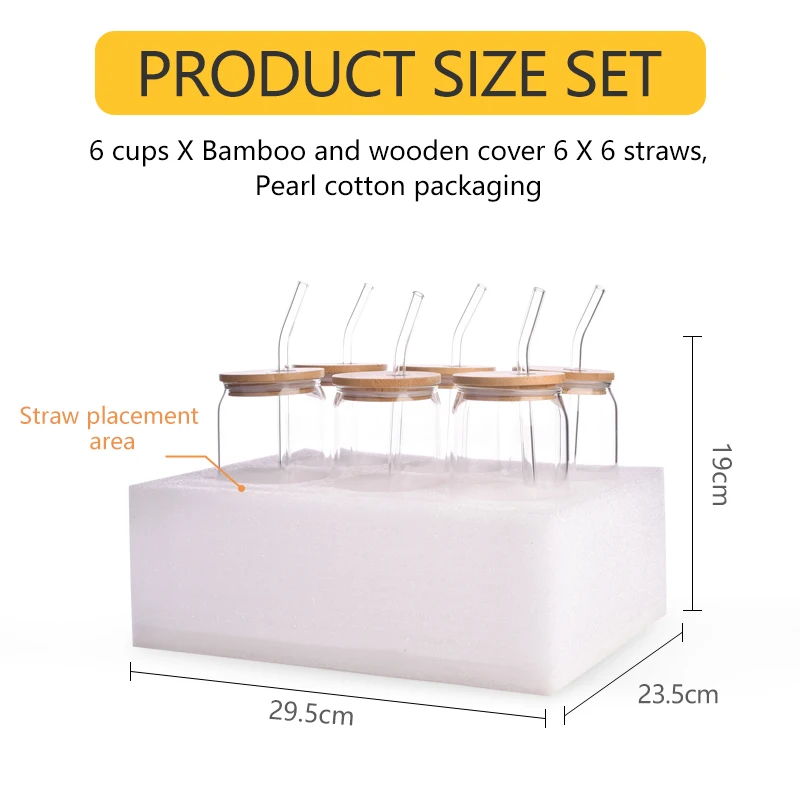 Eco-Friendly Bpa-Free Glass Water Cup Handmade With Bamboo Lid And Straw Delicate Patterns Perfect For Gift Giving