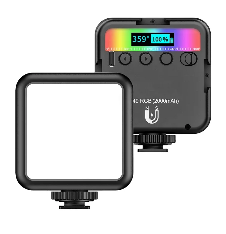 Hot sale Arcury magnetic Mini RGB 2000mAh Camera Video Light Lighting for Tiktoks Photography Vlog Live VL49RGB