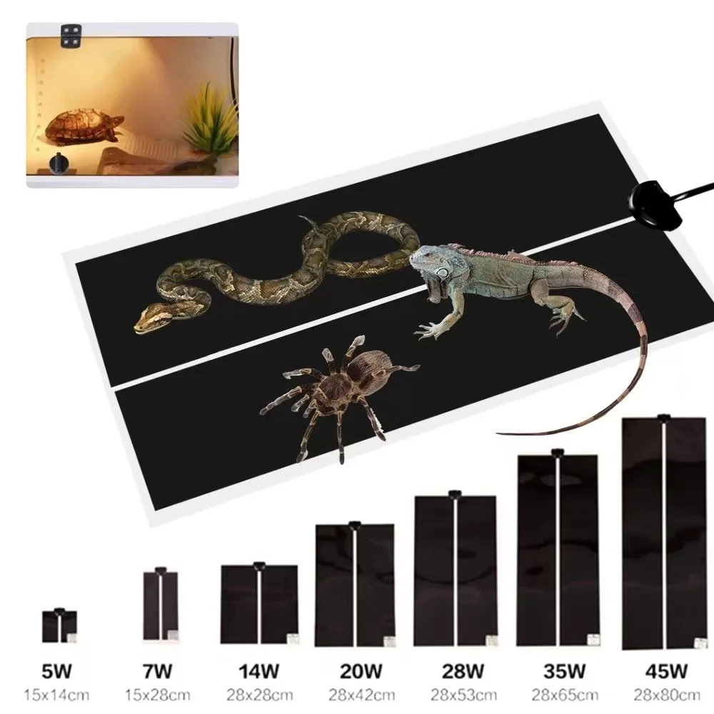 5W 7W 14W 20W 28W 35W 45W Heat Pad with Temperature Adjustment Small Animal Reptile Heating Pad Mat Reptile Heat Mat