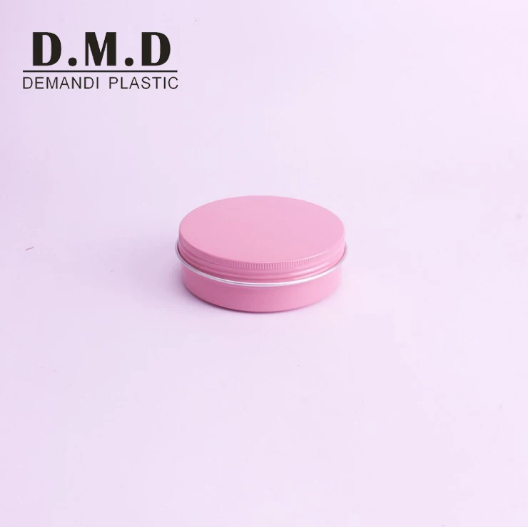 Wholesale 30ml 60ml aluminum jar 10grams 50 ml 100ml 4oz 8oz metal empty round pink tin can with lid for lip balm cream