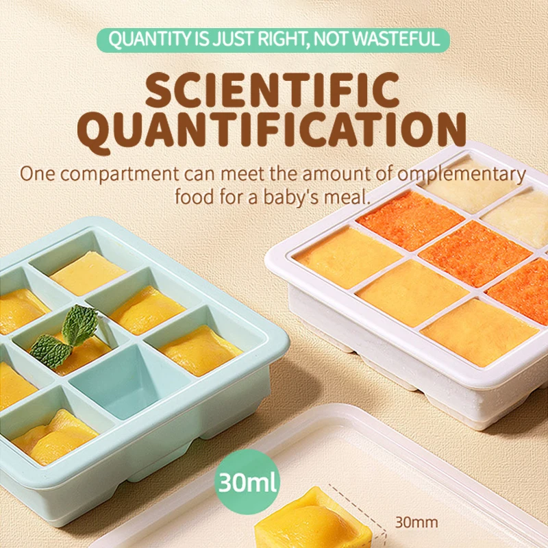 Silicone Ice Cube Tray Mold  Square Large Ice Cube Trays  ice cream mold with Lid