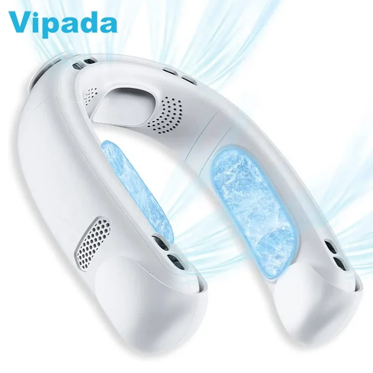 Neck Fan Air Conditioner, Semiconductor Personal Bladeless Neck Fan with Large Cooling Area & 2 Cooling Plates & 360 Strong Wind