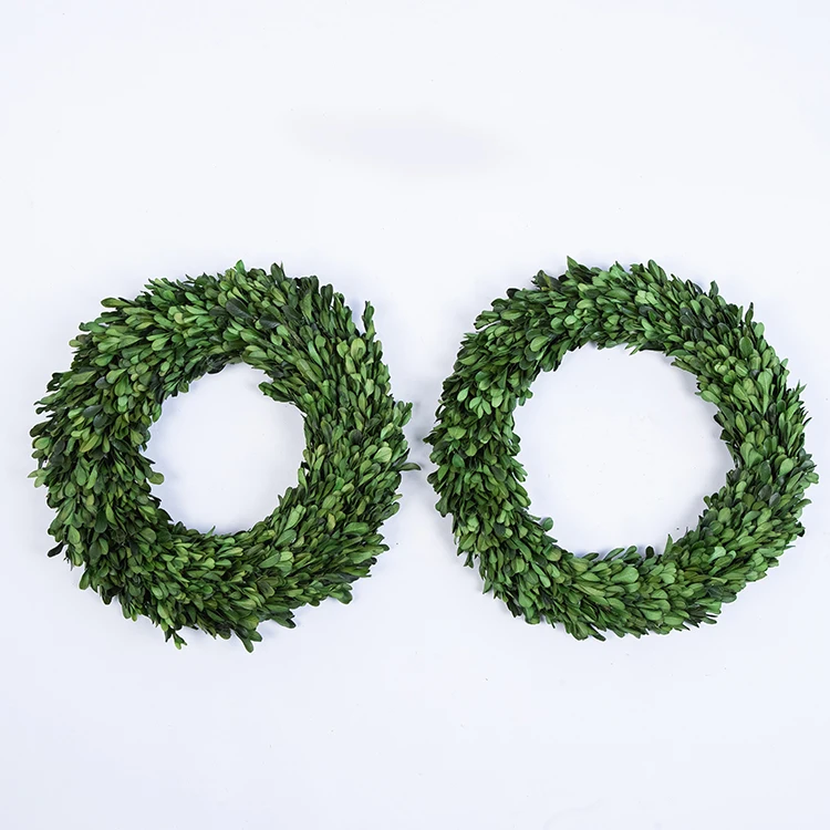 Wholesale Natural Garland 24 Boxwood Wreath Preserved Green Boxwood Wreath For Party Decor