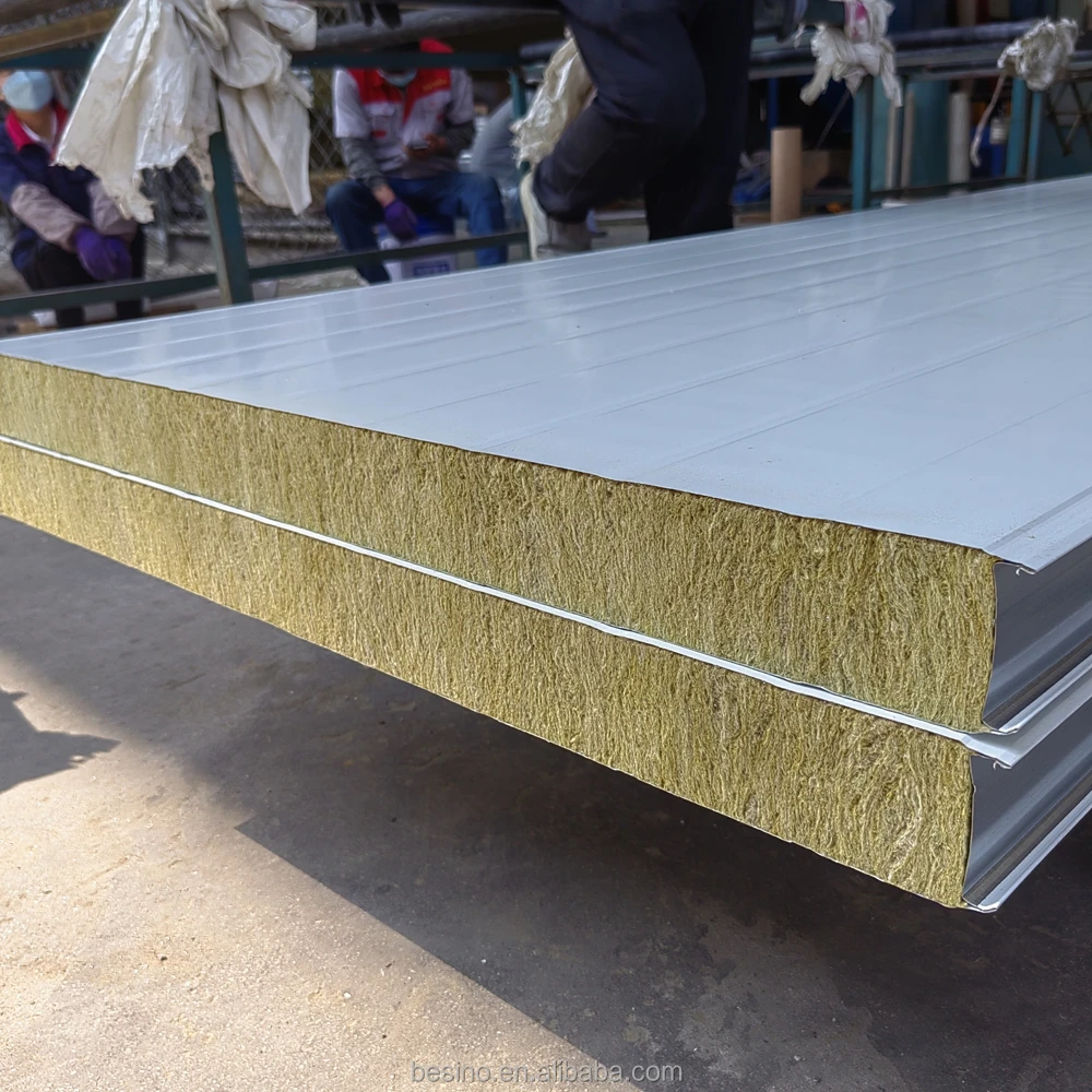 Manufacturer Rock Wool Panels Thermal Insulation Best Sell Insulated Rock Wool Sandwich Panel