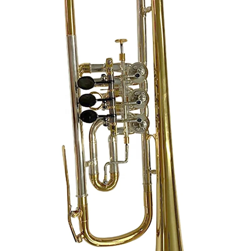 Higher standard nice sound rotary valve Bb professional trumpet