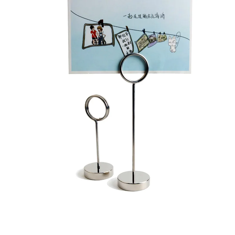 YS3003 High Quality Durable Circle Place Number Menu Card Clips Metal Table Number Holder