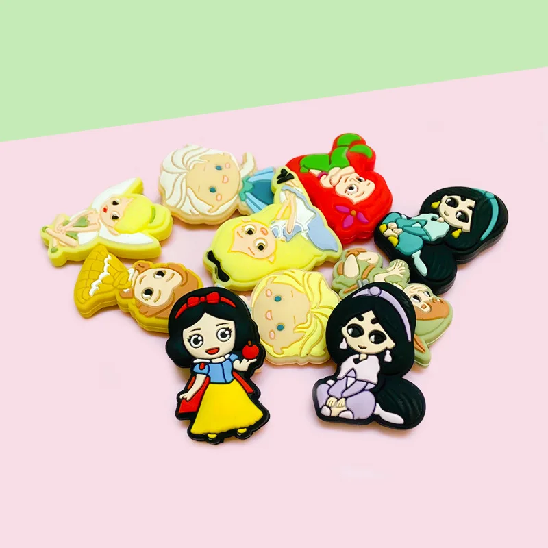 New custom cartoon character Princess shaped silicone focal Beads for pens baby pacifier chain loose beads for jewelry making