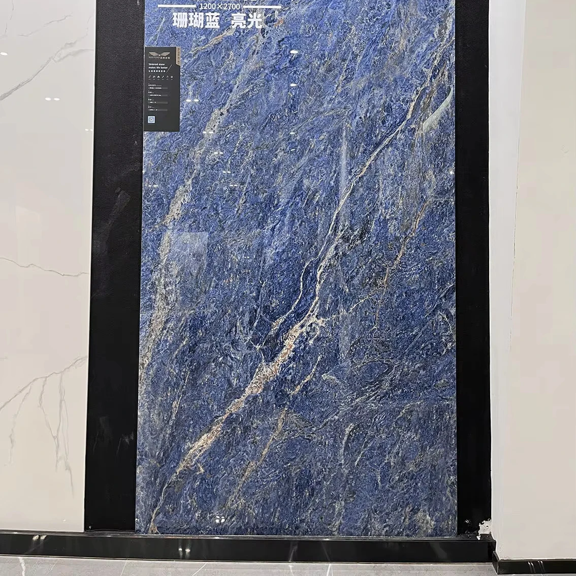 DTH Stone Artificial blue gold marble looks Sintered Stone Tiles Slabs For Modern Kitchen Countertops