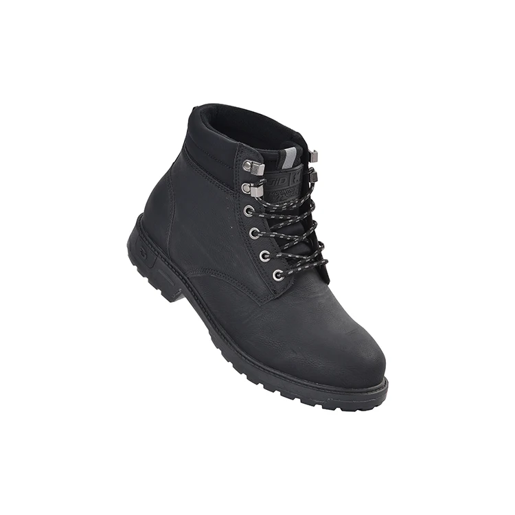 
Slip Resistant Safety Security Boots With Rubber Sole Wear Resistant And Crinkle Resistant Cowhide Leather 