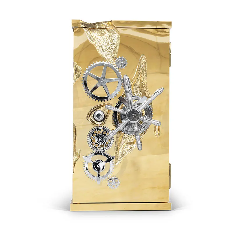 Boca Design large safes box for Watches/Jewelry/Money stainless steel silver-plated polished millionaire silver luxury safe