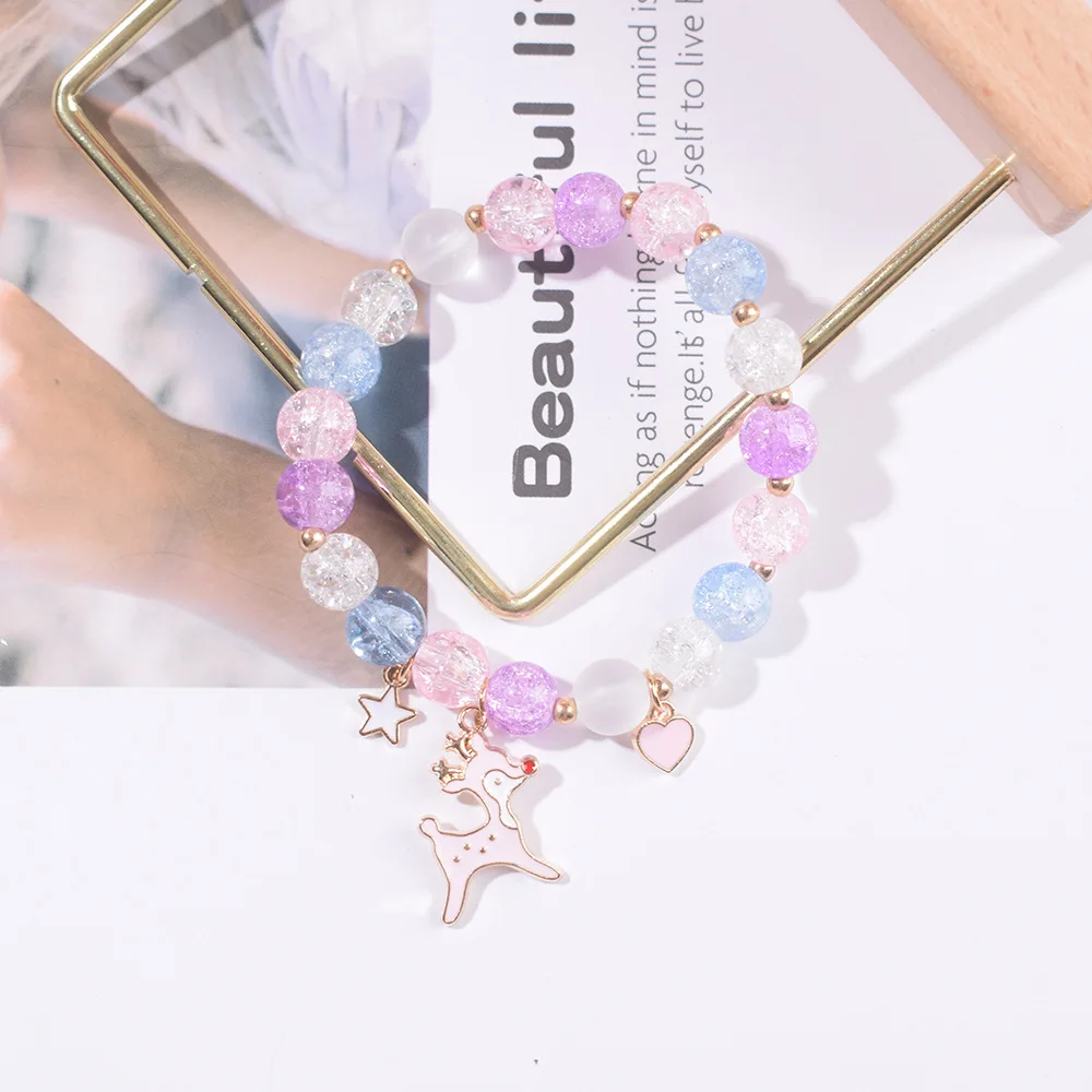Crystal Bracelet Alloy Colored Beaded Bracelet Student Friendship Fashion Bracelet Wholesale Bead Glass Hot Selling New Cartoon