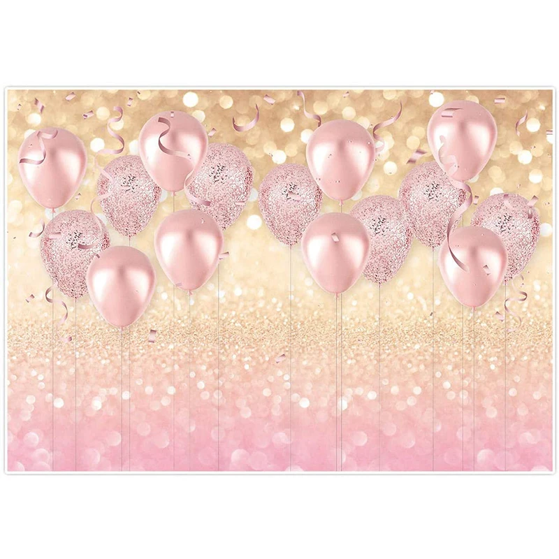 Розовое золото, украшения для вечеринок, розовый воздушный шар, блестящий боке, фон для фотосъемки, день рождения, девочка, девичник, Мальчишник, девочка
