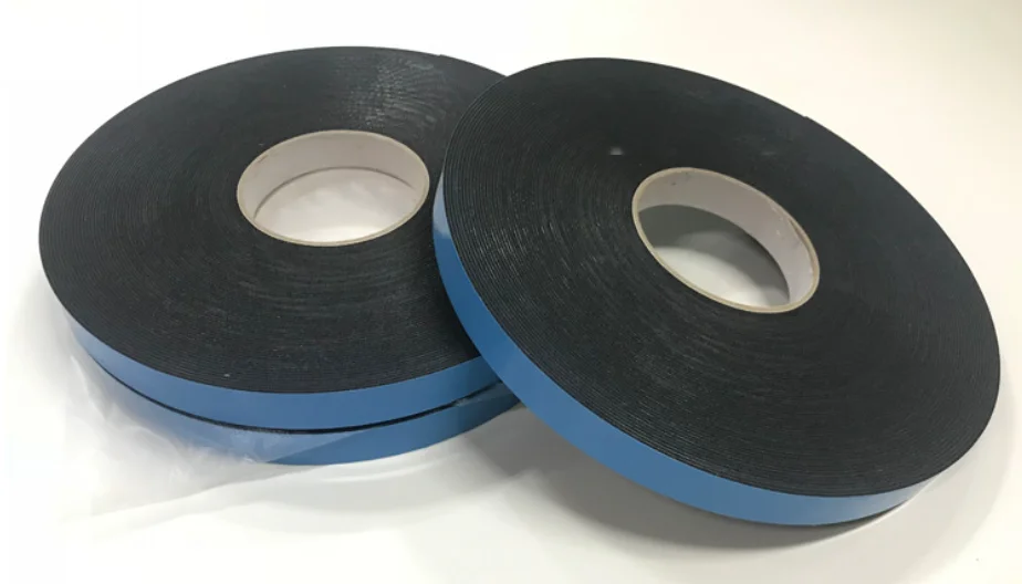 0.8mm 1mm Thick 19mm Width 50m Length 67 kg/m3 100 kg/m3 Density Blue Liner Double Sided Foam Tape For Car Wheel Weight Balance