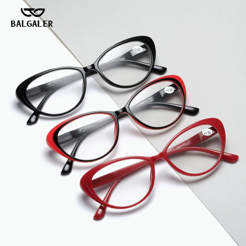 Fashion Cat Eye Glasses Men Hyperopia Computer Presbyopia Cheap Plastic Reading Glasses For Women