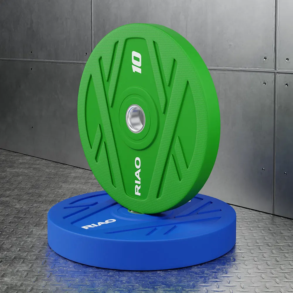 New Design Weight Lifting Custom Logo 50mm Hole Barbell Plates Color Rubber Bumper Plate in LB KGS