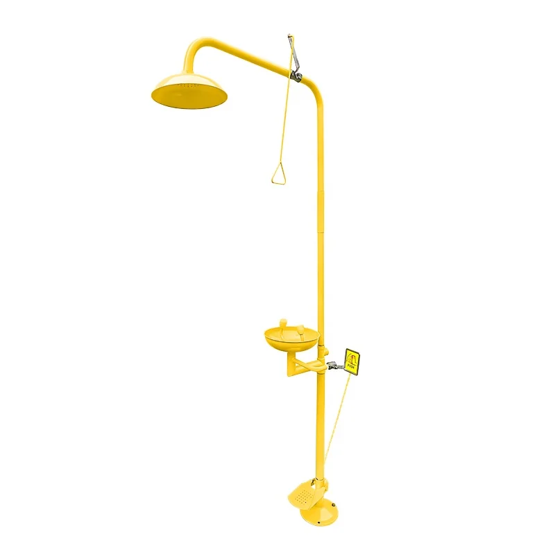 Safety Eyewash And Shower Yellow Color Emergency Eyewash In China eye wash station