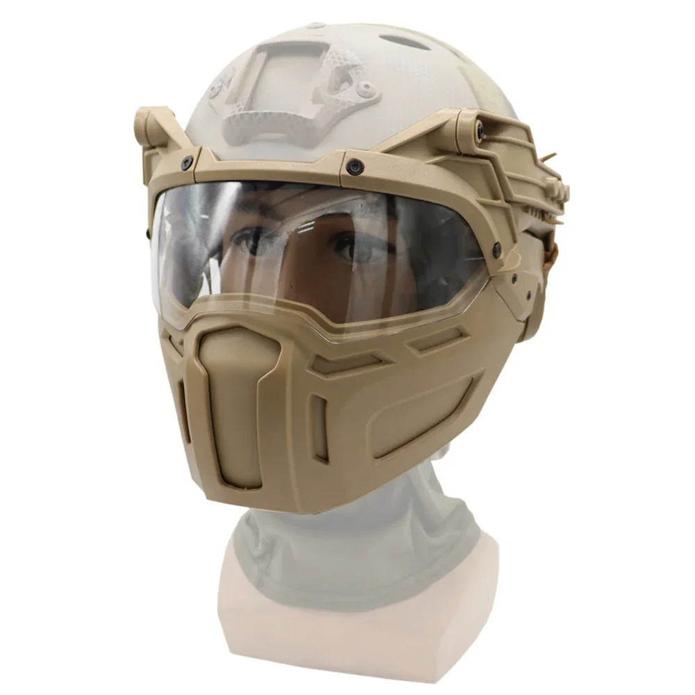 New Tactical FAST Helmet with Half Face Mask for Hunting, Airsoft CS Game and Paintball - Helmet Accessories Gear