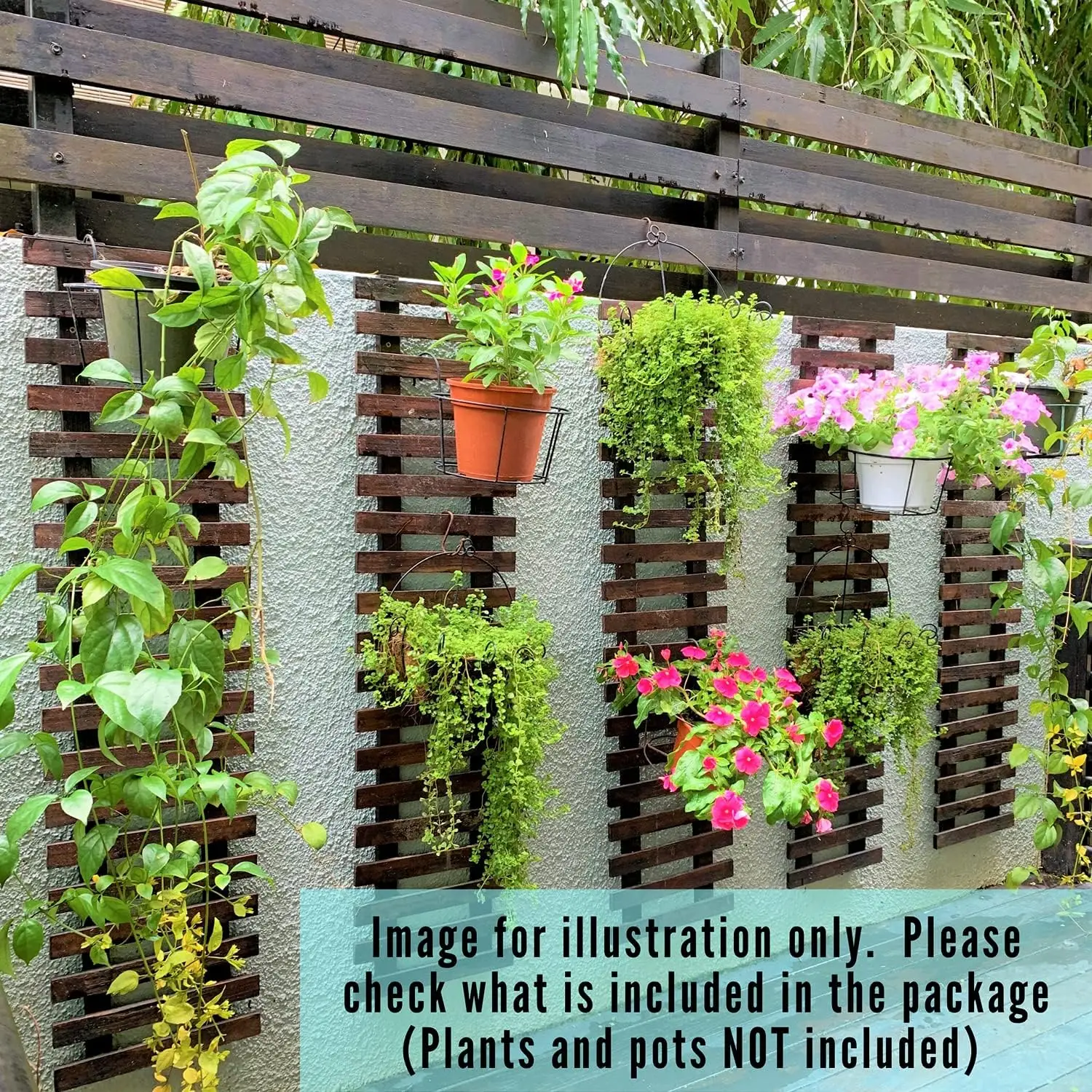 Minimalist Wooden Wall Mount Planters for Outdoor Display Bonsai Succulent Frame with Hanging Display Stand for Orchids