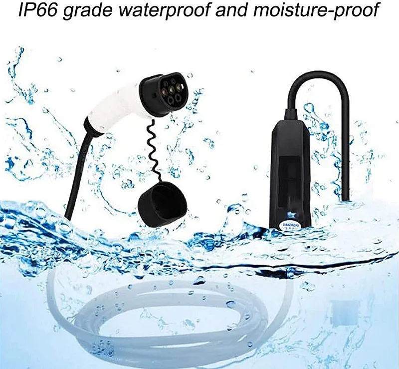 16A EV Charger Level 1 SAE J1772 EVSE 110V IP54 Home Portable EV Charging Cable Electric Vehicle Charger