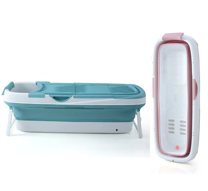 Hot 158CM Extended Bath Tub Portable Folding Bathtub PP TPE Plastic for Adult with Massage Base and Cover Optional