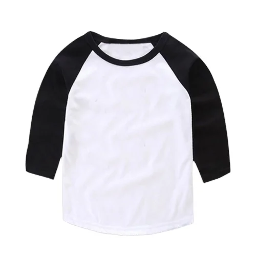 Sublimation Baby Product Blank Infant Baseball Middle Sleeves T-shirt Unisex