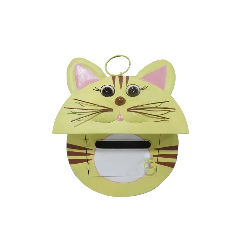 Outdoor Cartoon Cat Postbox Wall Mounted Metal Mailbox