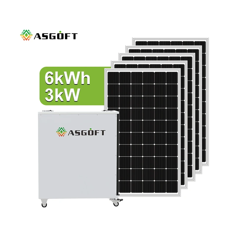 ASGOFT 6kw all in one inverter 5kwh ess home portable generator lifepo4 lithium battery pack hybrid power 3kw solar system