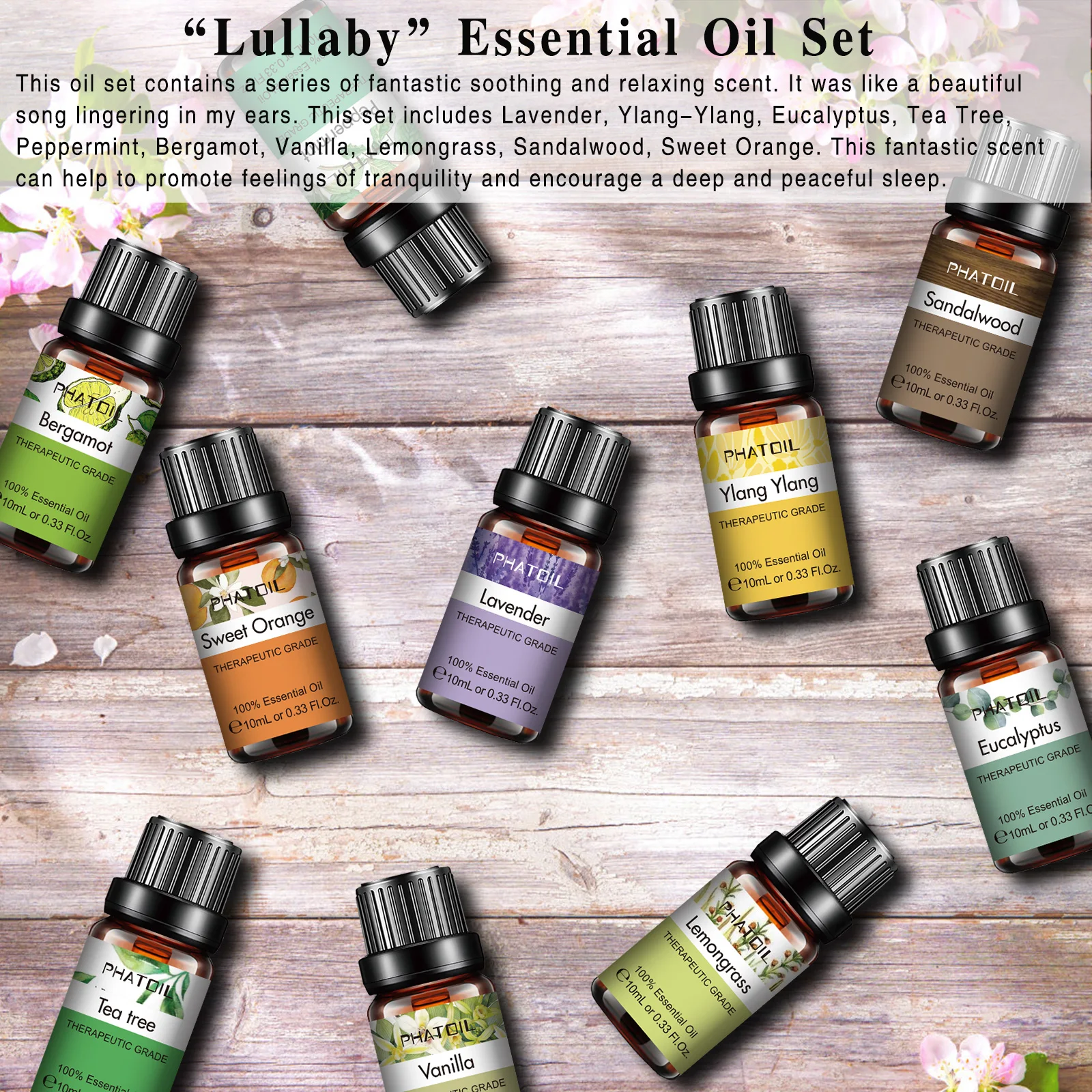 Essential Oil Sets 10pcs Wholesale 10ml Natural Plant Extract Essential Oil OEM For Aroma Diffuser Candle Making