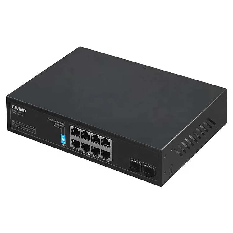 Заводская цена конкурентоспособный Неуправляемый коммутатор PoE 8 порт с 2 SFP восходящей линии связи для IP-камеры CCTV
