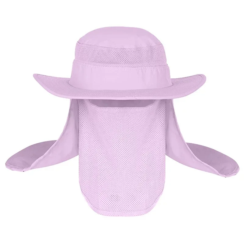 Outdoor Sun Protection Bucket Hats Summer Fishing Cap with Removable Neck Flap
