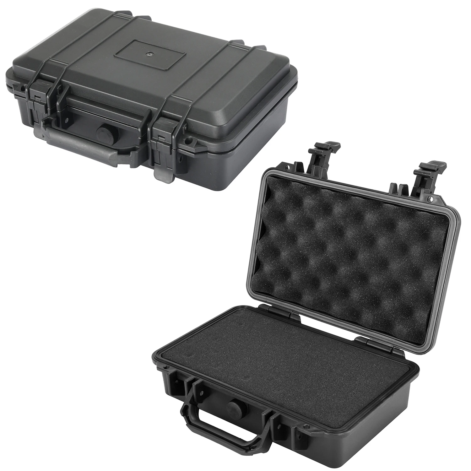 Vertak plastic storage tool box black waterproof shockProof portable household large tool box