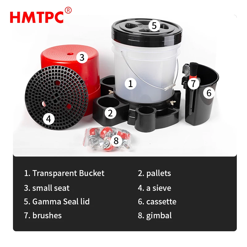 High Quality Plastic With Grit Guard With Dolly Clear Car Wash Bucket