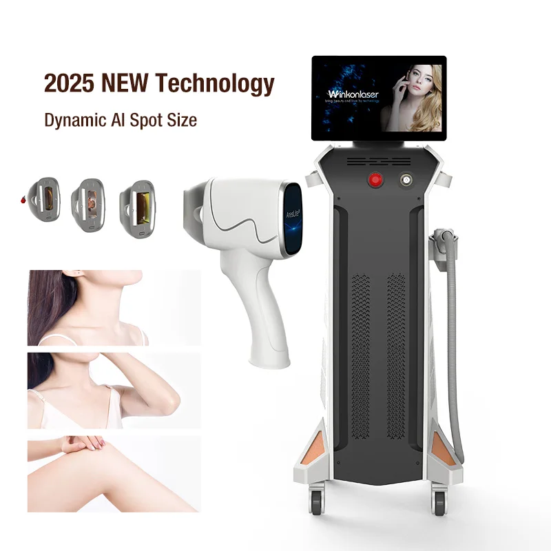 2025 Newest Dynamic AI Spot size 4 Wavelength Israel Diode Laser USA Bar 755 808 940 1064Nm Hair Removal Machine
