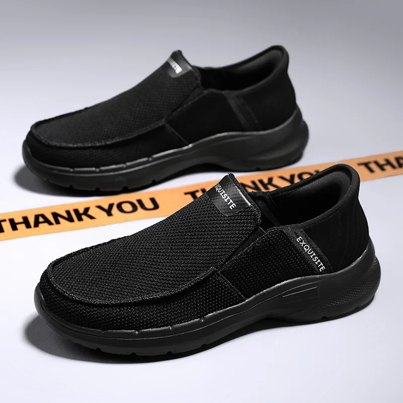 Low Cut  Mens slip On Flats Flat Skate boat Walking Shoes Daily Shoes Platform Slip on loafers shoes Sneakers for men