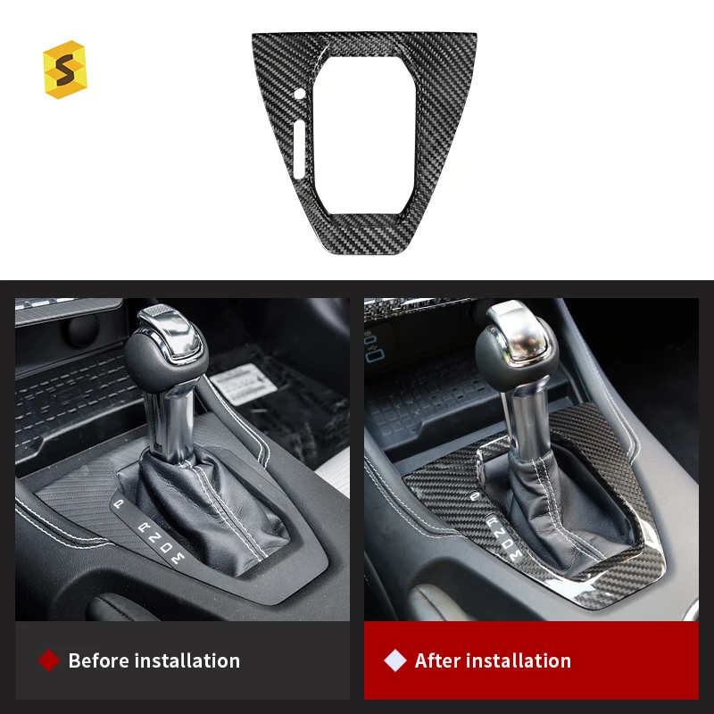 ES Carbon Fiber Manufacturer Wholesale Gear Shifter Frame Car Interior Trim For Mustang 2024