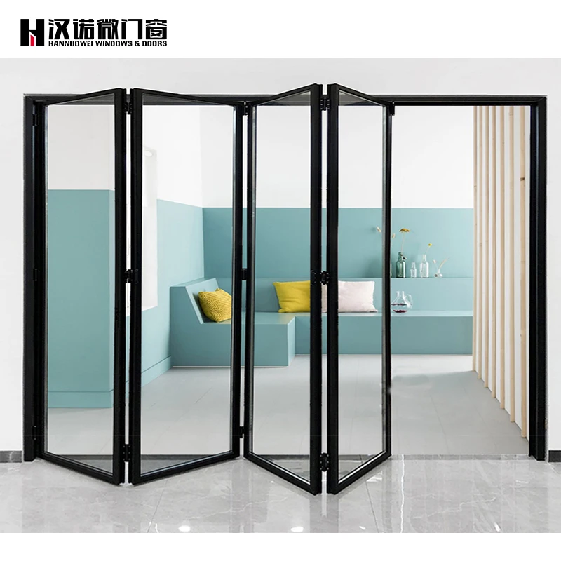Aluminum Alloy Folding Door Is Extremely Narrow Kitchen Balcony Living Room Shop Car Wash Room Hanging Rail Glass Door