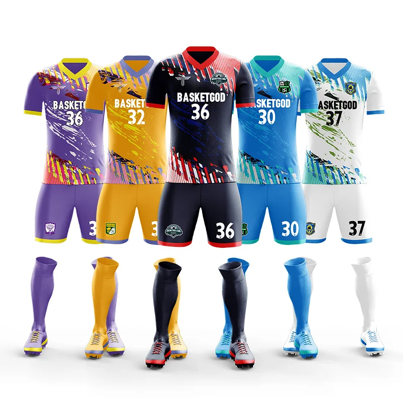 Top Quality Adult Customized Soccer Jersey Wear 2023 New Clubs Men Soccer Wear Short Sleeve Football Jersey Set