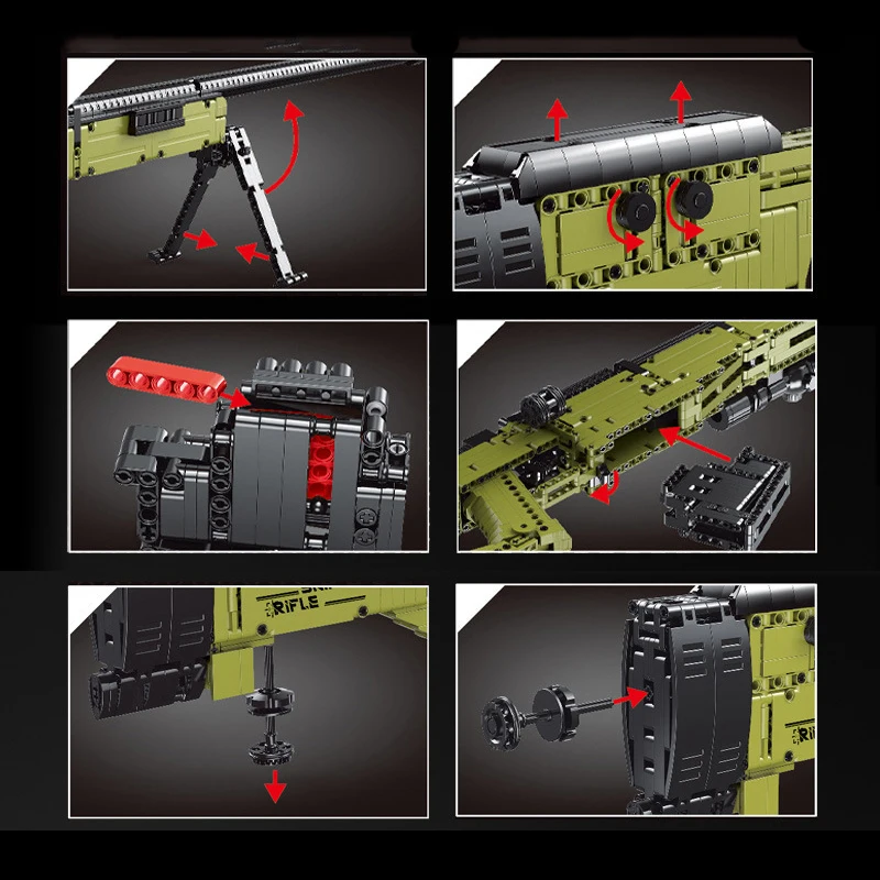 Gun Series 14010 Game Weapons Equipment AWM Sniper Rifle Block Gun Model Boy Educational Assemble Building Block Plastic Toy