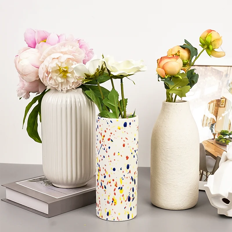 Ceramic Vase Handmade Ceramic Flower Vase Dried Flower Arrangement Home Ornament Decorative Table Vase