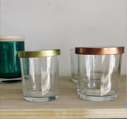 Wholesale 220ml Luxury Empty Customized Logo Transparent Glass Candle Jars