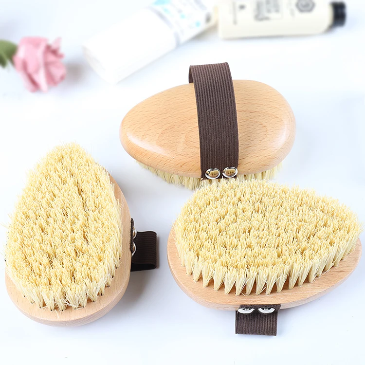 Natural Sisal Body Brush Vegan Soft Dry Skin Brush Wood Bath Brush Custom