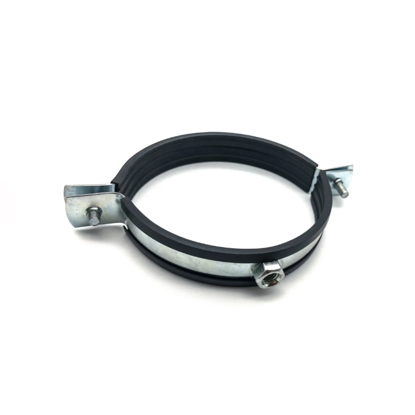 Rubber lined pipe clamp with nut 200 (195-205) mm M10