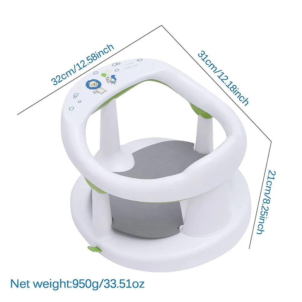BBCare 360 Degrees Surround Non-Slip Foldable Bathtub Seat Cute Shape PP Infants 6-36 Months Suction Cups Baby Bath Seat
